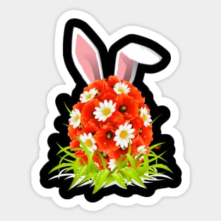 Floral Easter Egg Bunny Ears Costume Rabbit Gift Women Girls Sticker